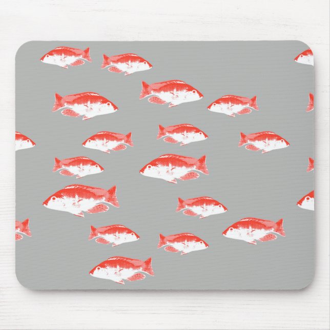 Mousepad Peixes vermelhos e cinzas (Frente)