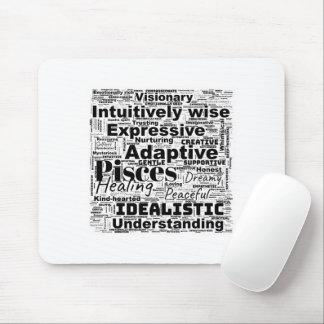 Mousepad Peixes Word Cloud Zodiac Inspiração