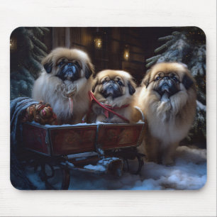 Mousepad Pekingese Christmas Fesason Season