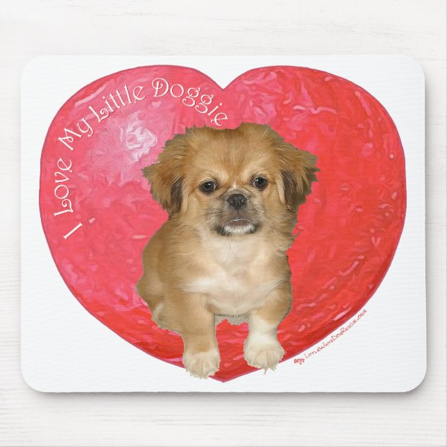 Mousepad Pekingese / Dia de os namorados Shih Tzu (Frente)