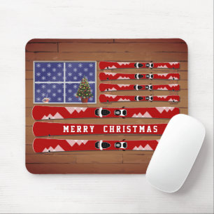 Mousepad Pele de Natal e Bandeira Snow USA