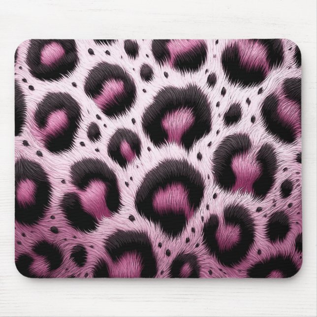 Mousepad Peles com pelo-leopardo rosa e preto Manchas para  (Frente)