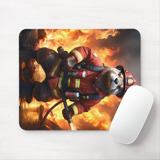Mousepad **"Peles e chamas: O fogo-frio do bombeiro (Com mouse)
