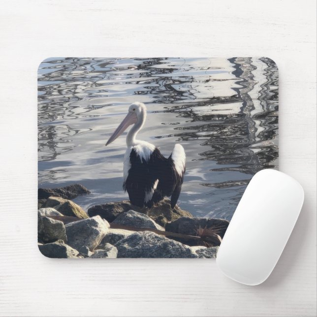 Mousepad Pelicano Branco (Com mouse)