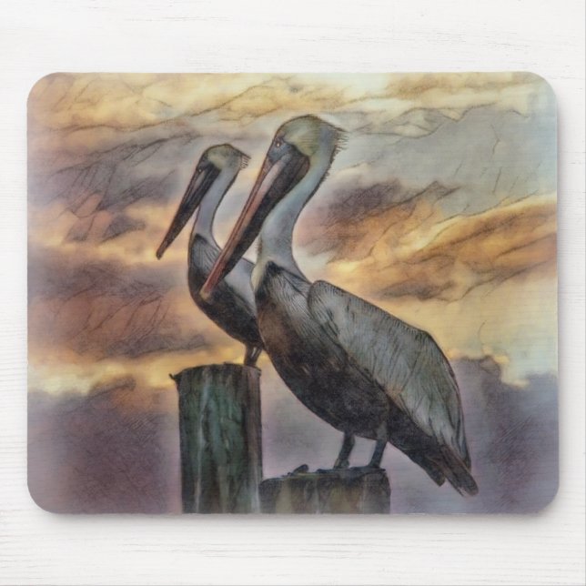Mousepad Pelicanos Ao Sunset (Frente)