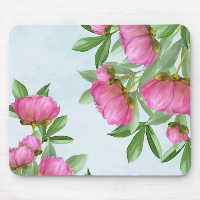 Mousepad Película Floral Elegante Cor Simples de Água, Cor  (Frente)