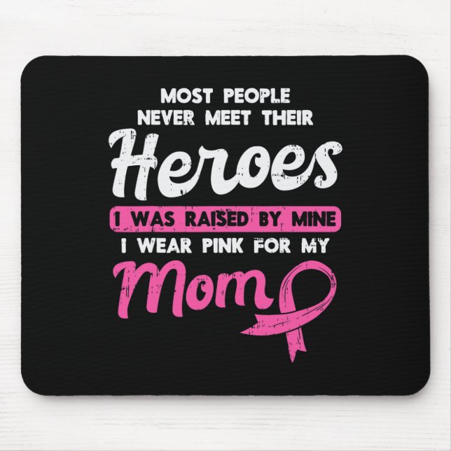 Mousepad Pelo Meu Heroico Rosa Para A Consciência Do Cancer (Frente)