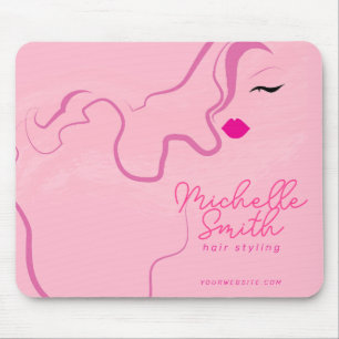 Mousepad Pêlos cor-de-rosa minimalista modernos estilizando