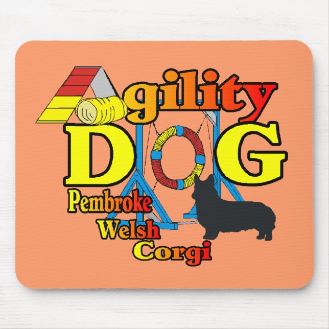 Mousepad Pembroke Welsh Corgi Agilidade Shirts Dons (Frente)
