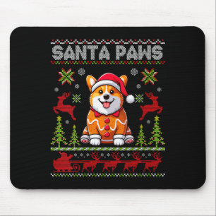Mousepad Pembroke Welsh Corgi Feminino Santa Patas Natal Al