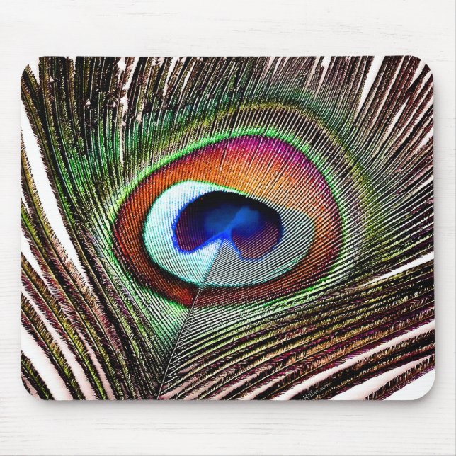Mousepad Pena Colorida de Pavão de Cobre (Frente)