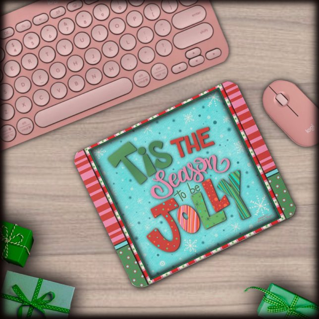 Mousepad Pena de Natal Inspirividade Escrita Verde Verde Ve (Criador carregado)