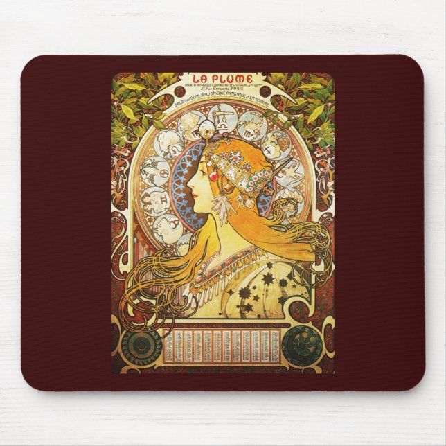 Mousepad Pena do La de Alphonse Mucha (Frente)