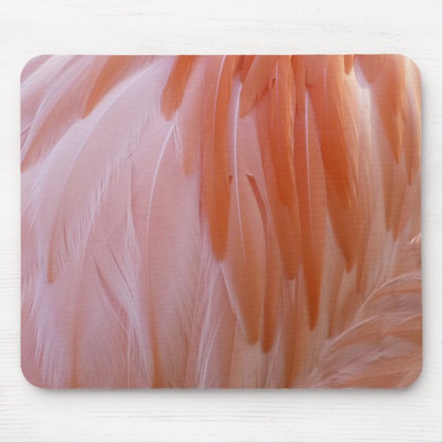 Mousepad Penas de Flamingo em Tons de Rosa (Frente)