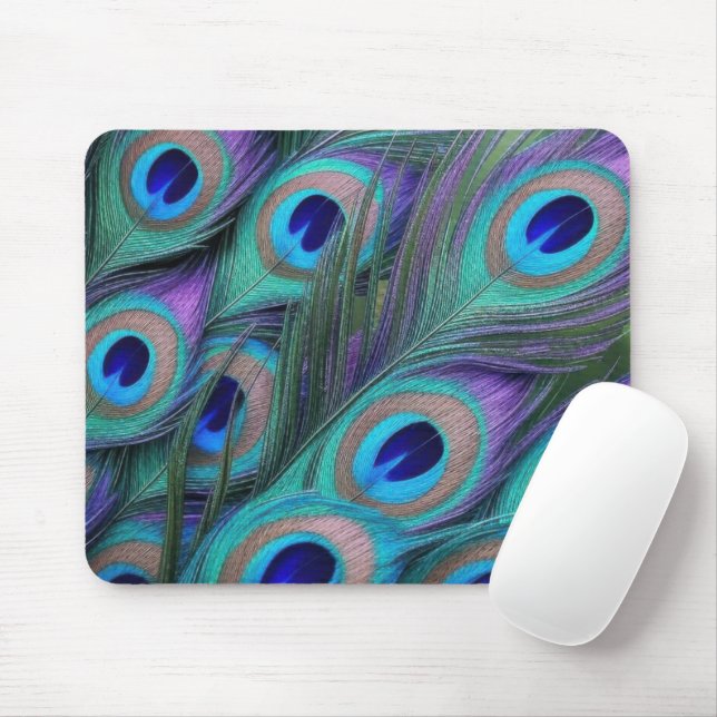 Mousepad Penas de Pavão (Com mouse)