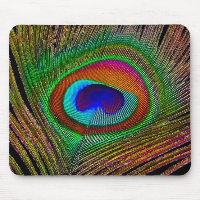 Mousepad Penas de Peacock de Cobre Vibrantes (Frente)