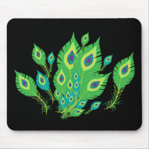 Mousepad Penas de Peacock   Pássaros-Pássaros   Natureza