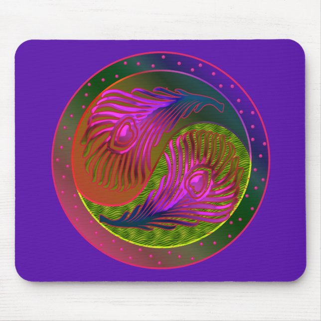 Mousepad Penas de Peacock Yin Yang 2 (Frente)