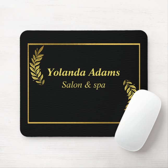 Mousepad Penas douradas e borda preta (Com mouse)