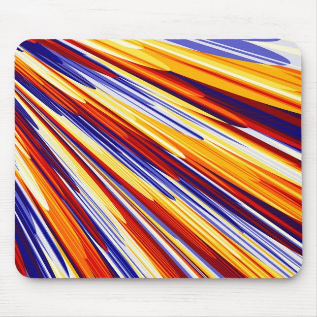 Mousepad Penas Geométricas de Abstrato Amarelo Azul (Frente)