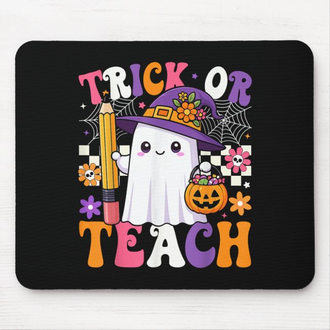 Mousepad Pêncil De Professores De Truque Ou Ensino Ghost En (Frente)