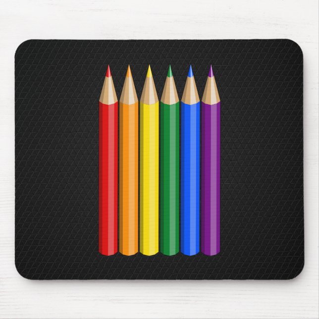 Mousepad Pêncils do orgulho do arco-íris (Frente)