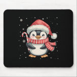 Mousepad Penguin Christmas Candy Cane Santa Hat Engraçado X<br><div class="desc">Penguin Christmas Candy Cane Santa Hat Engraçado Xmas Pajamas</div>