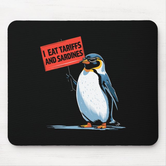Mousepad Penguin Tarifado Engraçado Eu Comi Tarifas E Sardi (Frente)