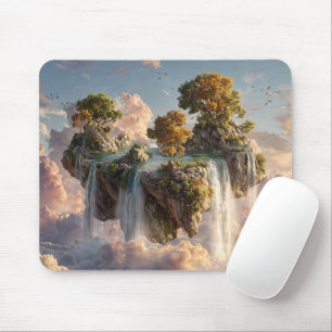 Mousepad Penhascos Surreais Flutuantes Com Cachoeiras