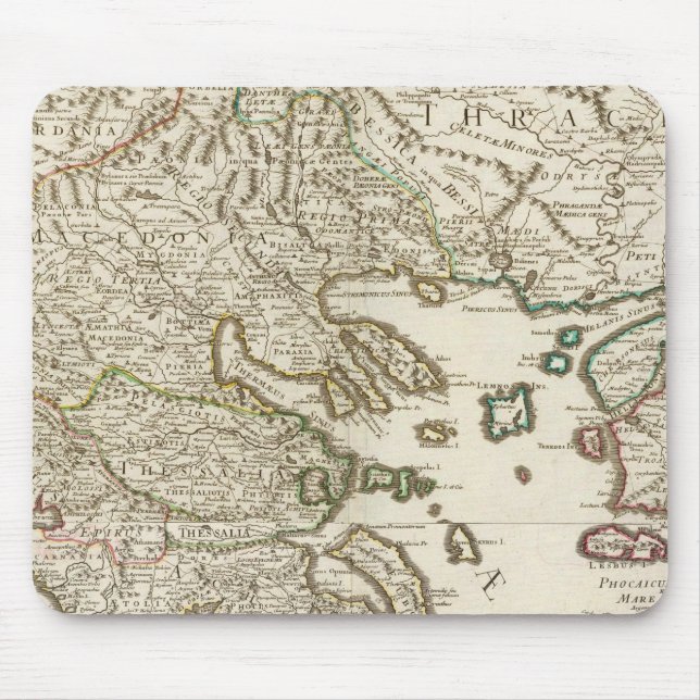 Mousepad Península dos Balcãs, Grécia, Macedônia (Frente)