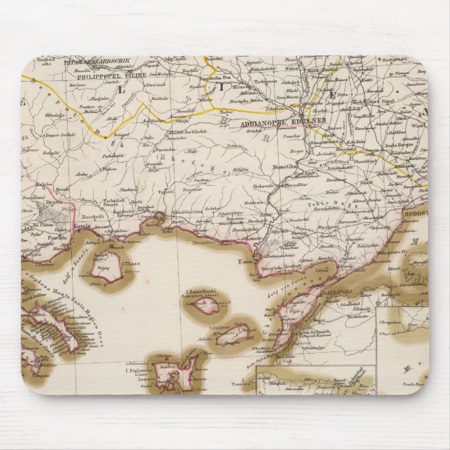 Mousepad Península dos Balcãs, Turquia, Bulgária (Frente)