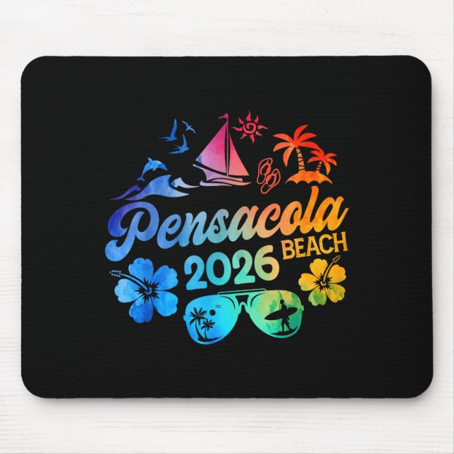 Mousepad Pensacola Beach Florida 2026 Vacation Tie Dye Summ (Frente)
