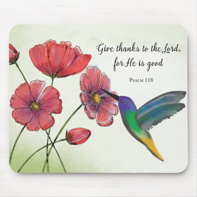 Mousepad Pensamento Religioso de Flores de Você com Beija-f (Frente)