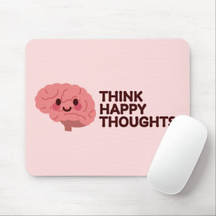 Mousepad Pensamentos felizes - Design do cérebro sorridente