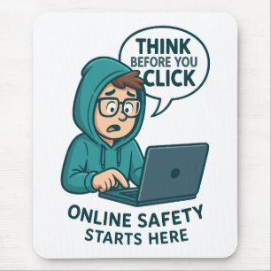 Mousepad Pense Antes de Clicar - Conscientização sobre Segu