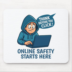 Mousepad Pense Antes de Clicar - Conscientização sobre Segu