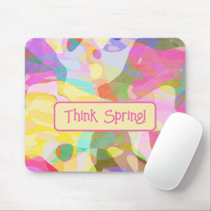 Mousepad Pense em Primavera! Pastel Abstrato Art Design