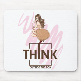 Mousepad Pense fora da caixa, mulher