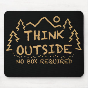 Mousepad Pense fora, nenhuma caixa exigida