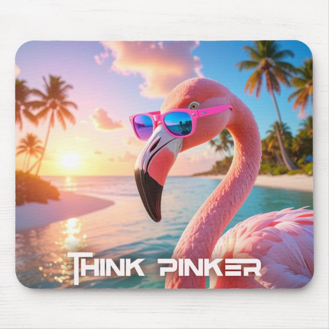 Mousepad PENSE MAIS ROZA - Flamingo ROSA (Frente)