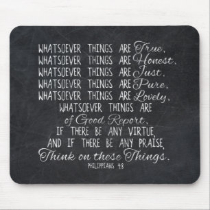 Mousepad Pense na escritura cristã da bíblia destas coisa