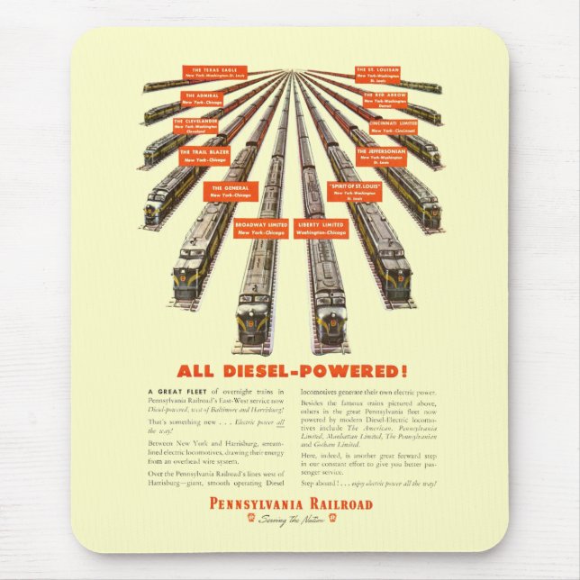 Mousepad Pensilvânia Railroads leste-oeste agora todo o (Frente)