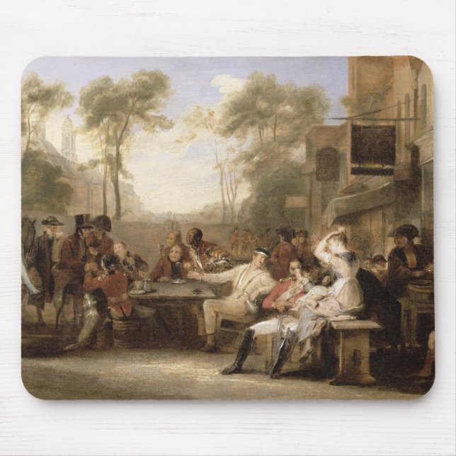 Mousepad Pensionista de Chelsea que recebem a gazeta (Frente)