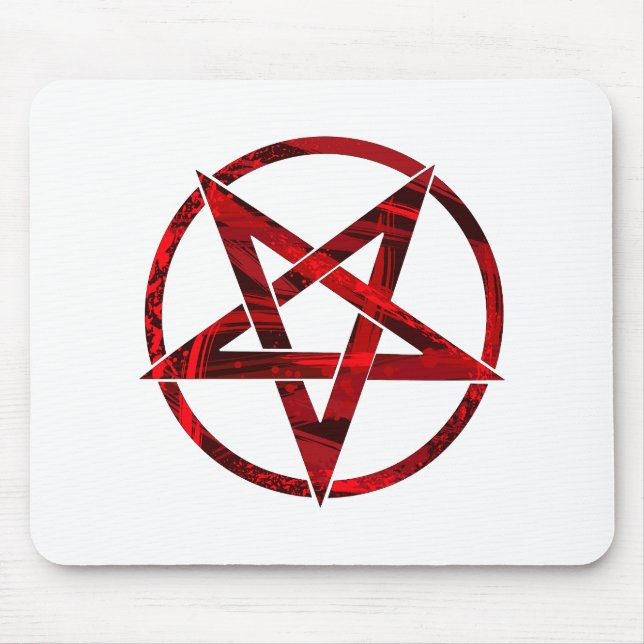 Mousepad Pentagrama do diabo vermelho (Frente)