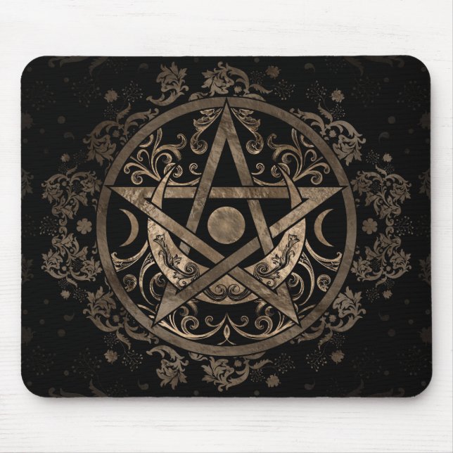 Mousepad Pentagrama - Dourado e Preto (Frente)