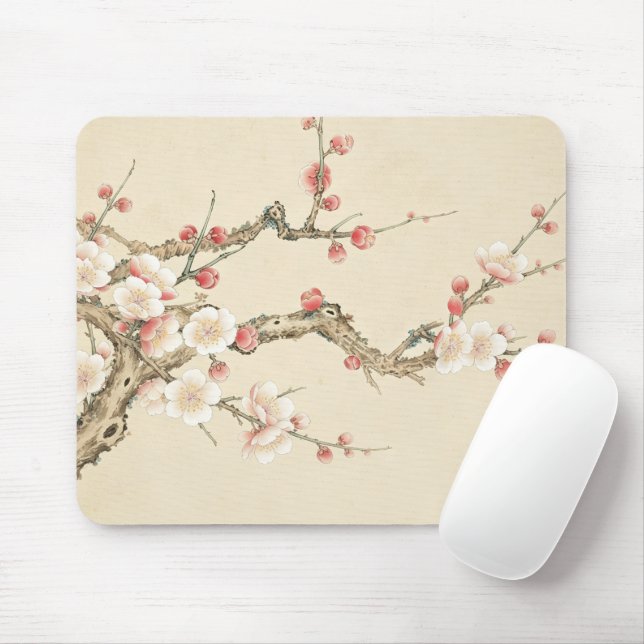Mousepad Pente de Rato de Flor de Ameixa Chinesa, Gongbi Tr (Com mouse)