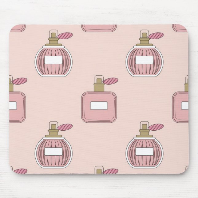 Mousepad Penteadeira de Rato com Padrão de Frasco de Perfum (Frente)