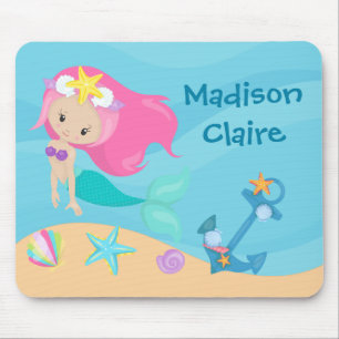 Mousepad Penteado cor-de-rosa com a Sereia