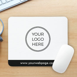 Mousepad Penteado Preto Moderno Minimalista Logotipo Empres