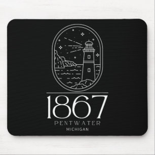 Mousepad Pentwater Michigan Michigander Estado Mi Viagem Bo